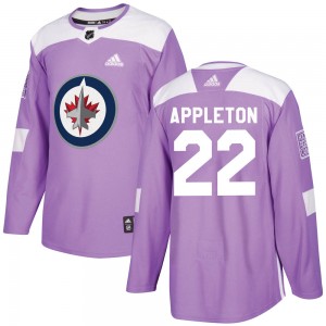 Youth Adidas Winnipeg Jets Mason Appleton Purple Fights Cancer Practice Jersey - Authentic