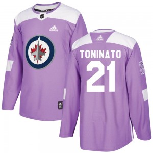 Youth Adidas Winnipeg Jets Dominic Toninato Purple Fights Cancer Practice Jersey - Authentic