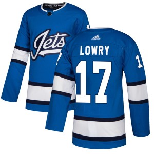 Men's Adidas Winnipeg Jets Adam Lowry Blue Alternate Jersey - Authentic