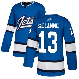 Men's Adidas Winnipeg Jets Teemu Selanne Blue Alternate Jersey - Authentic