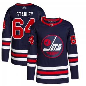Youth Adidas Winnipeg Jets Logan Stanley Navy 2021/22 Alternate Primegreen Pro Jersey - Authentic