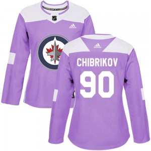 Women's Adidas Winnipeg Jets Nikita Chibrikov Purple Fights Cancer Practice Jersey - Authentic