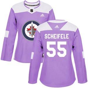 Women's Adidas Winnipeg Jets Mark Scheifele Purple Fights Cancer Practice Jersey - Authentic