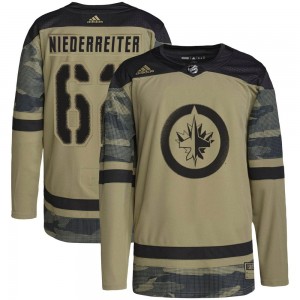 Men's Adidas Winnipeg Jets Nino Niederreiter Camo Military Appreciation Practice Jersey - Authentic