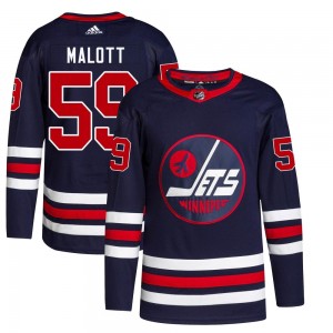 Men's Adidas Winnipeg Jets Jeff Malott Navy 2021/22 Alternate Primegreen Pro Jersey - Authentic