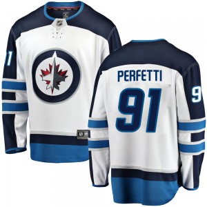 Youth Fanatics Branded Winnipeg Jets Cole Perfetti White Away Jersey - Breakaway