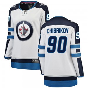 Women's Fanatics Branded Winnipeg Jets Nikita Chibrikov White Away Jersey - Breakaway
