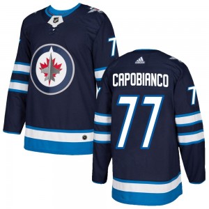 Men's Adidas Winnipeg Jets Kyle Capobianco Navy Home Jersey - Authentic