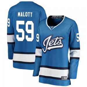 Women's Fanatics Branded Winnipeg Jets Jeff Malott Blue Alternate Jersey - Breakaway