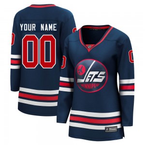 Women's Fanatics Branded Winnipeg Jets Custom Navy Custom 2021/22 Alternate Breakaway Player Jersey - Premier